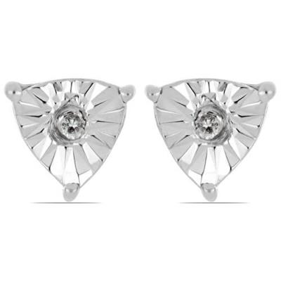 BUY REAL WHITE DIAMOND EARRINGS IN 925 STERLING SILVER